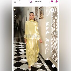 Lulusar yellow 3 piece drape suit